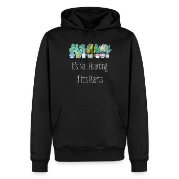 Il ne s’agit pas de thésauriser, de planter, de jardiner, de jardiner - Sweat à capuche Premium bio Homme - noir - Devant - Nico (187cm)