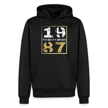 LE MEILLEUR POUR TOUJOURS 1987 - Sweat à capuche Premium bio Homme - noir - Devant - Nico (187cm)