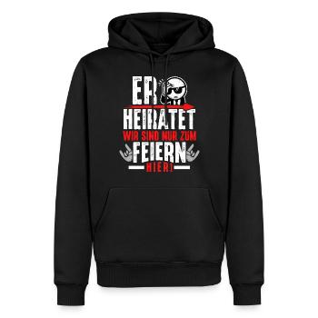 Junggesellenabschied T-Shirt Männer JGA Poltern - Männer Premium Bio Hoodie - Schwarz - Vorne - Nico (187cm)