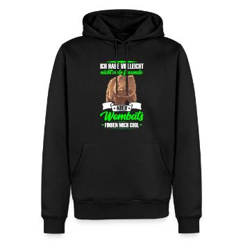 Wombat est mon ami wombat marsupial - Sweat à capuche Premium bio Homme - noir - Devant - Nico (187cm)