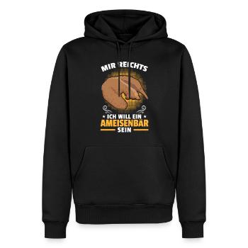 Veut être un fourmilier - Sweat à capuche Premium bio Homme - noir - Devant - Nico (187cm)