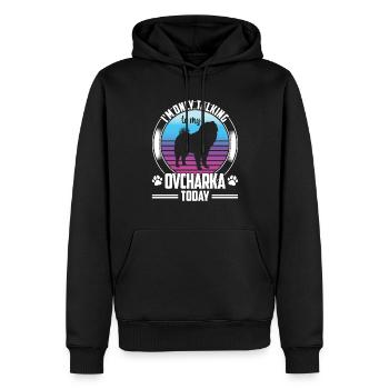 Discours d’Ovcharka uniquement avec Ovcharka caucasien - Sweat à capuche Premium bio Homme - noir - Devant - Nico (187cm)