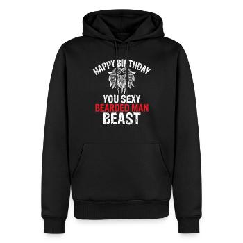Giftidea Beard Men - Männer Premium Bio Hoodie - Schwarz - Vorne - Nico (187cm)