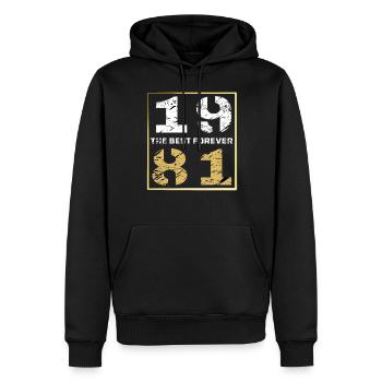 LE MEILLEUR POUR TOUJOURS 1981 - Sweat à capuche Premium bio Homme - noir - Devant - Nico (187cm)