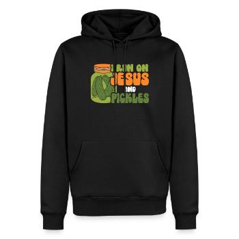 Cornichons et culture de légumes de cornichons Jésus - Sweat à capuche Premium bio Homme - noir - Devant - Nico (187cm)