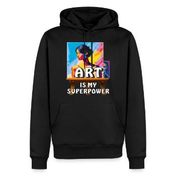 L’ARTISTE FAIT L’IMAGE - Sweat à capuche Premium bio Homme - noir - Devant - Nico (187cm)