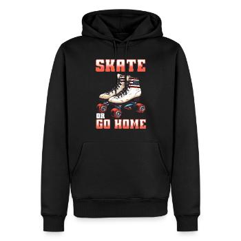 Roller Skates Funny 80s Roller Disco Skating - Men’s Premium Organic Hoodie - black - Front - Nico (187cm)