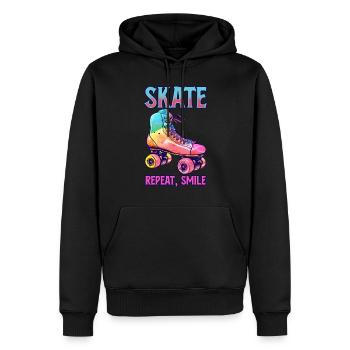Roller Skates Funny 80s Roller Disco Skating - Men’s Premium Organic Hoodie - black - Front - Nico (187cm)
