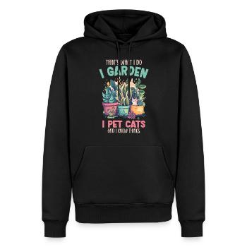 I Jardin I Pet Chats Plantes Plantes Cadeau - Sweat à capuche Premium bio Homme - noir - Devant - Nico (187cm)