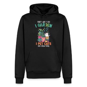 I Garden I Pet Cats Pflanzen Geschenk Gärtner - Männer Premium Bio Hoodie - Schwarz - Vorne - Nico (187cm)