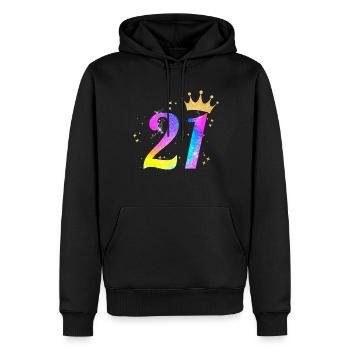 21. Geburtstag Geschenkidee Für 21 Jahre Alt - Männer Premium Bio Hoodie - Schwarz - Vorne - Nico (187cm)
