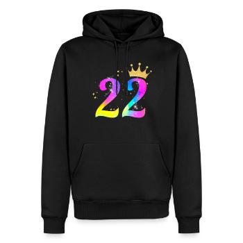 22. Geburtstag Geschenkidee Für 22 Jahre Alt - Männer Premium Bio Hoodie - Schwarz - Vorne - Nico (187cm)