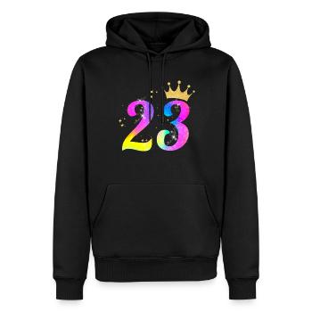 23. Geburtstag Geschenkidee Für 23 Jahre Alt - Männer Premium Bio Hoodie - Schwarz - Vorne - Nico (187cm)