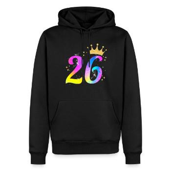 26. Geburtstag Geschenkidee Für 26 Jahre Alt - Männer Premium Bio Hoodie - Schwarz - Vorne - Nico (187cm)
