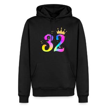 32. Geburtstag Geschenkidee Für 32 Jahre Alt - Männer Premium Bio Hoodie - Schwarz - Vorne - Nico (187cm)