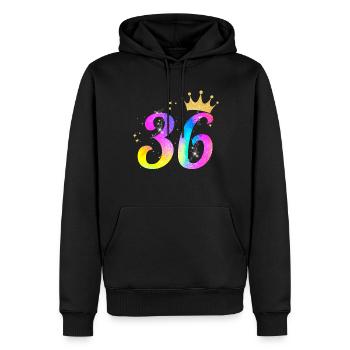 36. Geburtstag Geschenkidee Für 36 Jahre Alt - Männer Premium Bio Hoodie - Schwarz - Vorne - Nico (187cm)