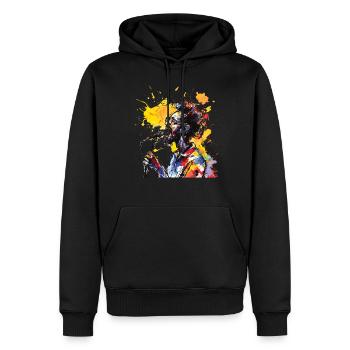 Poète Spoken Word Stand-up Comedian - Sweat à capuche Premium bio Homme - noir - Devant - Nico (187cm)