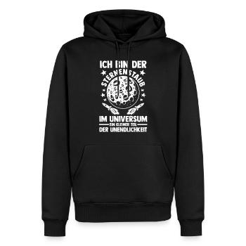 Astrologie, Astrologue, Astronaute, Univers, Espace - Sweat à capuche Premium bio Homme - noir - Devant - Nico (187cm)