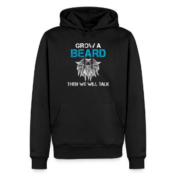 Giftidea Beard Men - Männer Premium Bio Hoodie - Schwarz - Vorne - Nico (187cm)