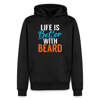 Giftidea Beard Men - Männer Premium Bio Hoodie - Schwarz - Vorne - Nico (187cm)