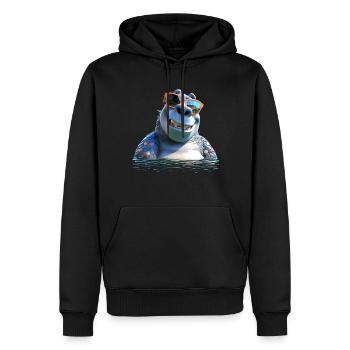 Nilpferd Flusspferd Papa Hippopotamus Cooles Hippo - Männer Premium Bio Hoodie - Schwarz - Vorne - Nico (187cm)