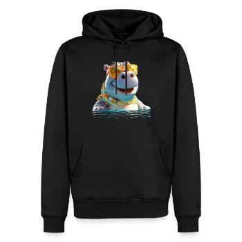 Nilpferd Flusspferd Papa Hippopotamus Cooles Hippo - Männer Premium Bio Hoodie - Schwarz - Vorne - Nico (187cm)