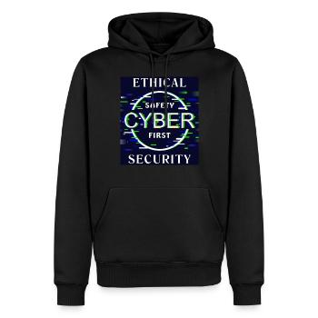 Ethical Cyber Security - Men’s Premium Organic Hoodie - black - Front - Nico (187cm)