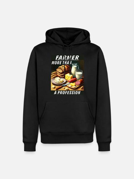 L’AGRICULTEUR PLUS QU’UNE PROFESSION - Sweat à capuche Premium bio Homme - noir