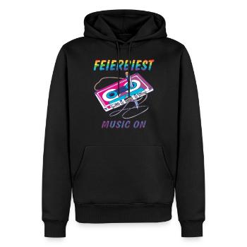 CASSETTE FEIERBIEST MUSIQUE SUR - Sweat à capuche Premium bio Homme - noir - Devant - Nico (187cm)