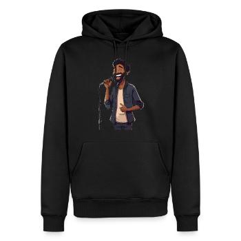 Poète Spoken Word Stand-up Comedian - Sweat à capuche Premium bio Homme - noir - Devant - Nico (187cm)