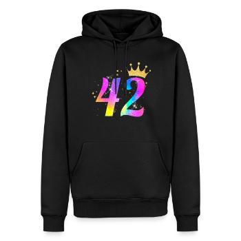 42. Geburtstag Geschenkidee Für 42 Jahre Alt Zum - Männer Premium Bio Hoodie - Schwarz - Vorne - Nico (187cm)