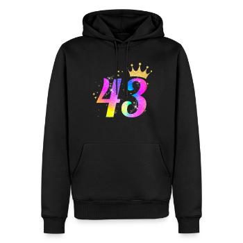 43. Geburtstag Geschenkidee Für 43 Jahre Alt Zum - Männer Premium Bio Hoodie - Schwarz - Vorne - Nico (187cm)