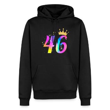 46. Geburtstag Geschenkidee Für 46 Jahre Alt Zum - Männer Premium Bio Hoodie - Schwarz - Vorne - Nico (187cm)