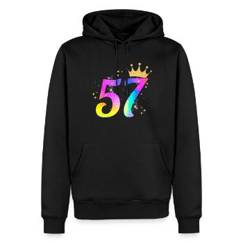 57. Geburtstag Geschenkidee Für 57 Jahre Alt Zum - Männer Premium Bio Hoodie - Schwarz - Vorne - Nico (187cm)