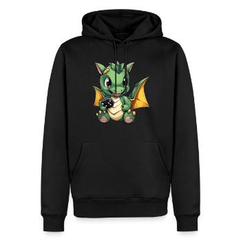 Mignon Dragon Gamer Gaming Dragon Lover - Sweat à capuche Premium bio Homme - noir - Devant - Nico (187cm)