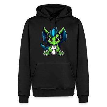 Mignon Dragon Gamer Gaming Dragon Lover - Sweat à capuche Premium bio Homme - noir - Devant - Nico (187cm)