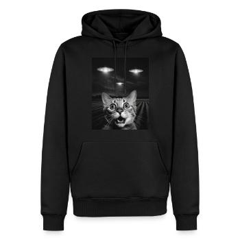 Drôle De Chats Selfie Devant Des OVNI Chat OVNI - Sweat à capuche Premium bio Homme - noir - Devant - Nico (187cm)