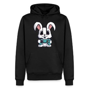 Süßer Kaninchenspieler Gaming Hasenliebhaber - Männer Premium Bio Hoodie - Schwarz - Vorne - Nico (187cm)