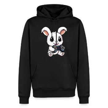 Süßer Kaninchenspieler Gaming Hasenliebhaber - Männer Premium Bio Hoodie - Schwarz - Vorne - Nico (187cm)