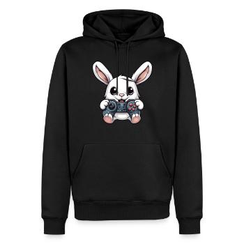 Süßer Kaninchenspieler Gaming Hasenliebhaber - Männer Premium Bio Hoodie - Schwarz - Vorne - Nico (187cm)