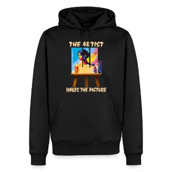 L’ARTISTE FAIT L’IMAGE - Sweat à capuche Premium bio Homme - noir - Devant - Nico (187cm)