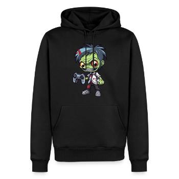 Mignon Zombie Joueur Gaming Zombie Lover - Sweat à capuche Premium bio Homme - noir - Devant - Nico (187cm)