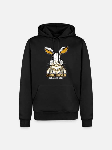 RABBIT WITHOUT RABBITS EVERYTHING STUPID - Men’s Premium Organic Hoodie - black