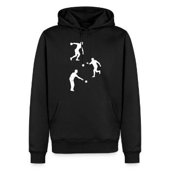 Silhouettes de boccia Silhouette de joueur de boccia - Sweat à capuche Premium bio Homme - noir - Devant - Nico (187cm)