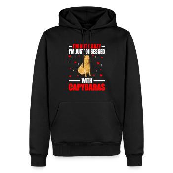 Capybara pas fou Capybara d’Amérique du Sud - Sweat à capuche Premium bio Homme - noir - Devant - Nico (187cm)