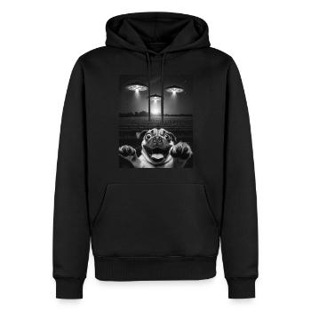 Selfie De Chiens Drôles Devant Des OVNIS Chien OVNI - Sweat à capuche Premium bio Homme - noir - Devant - Nico (187cm)