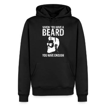 Giftidea Beard Men - Männer Premium Bio Hoodie - Schwarz - Vorne - Nico (187cm)