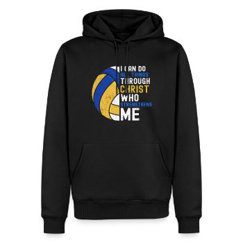 I Can Do All Things Through Christ Volleyball - Männer Premium Bio Hoodie - Schwarz - Vorne - Nico (187cm)