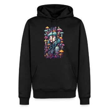 Pilz Festival Psy Trance Goa E-Girl Design - Männer Premium Bio Hoodie - Schwarz - Vorne - Nico (187cm)