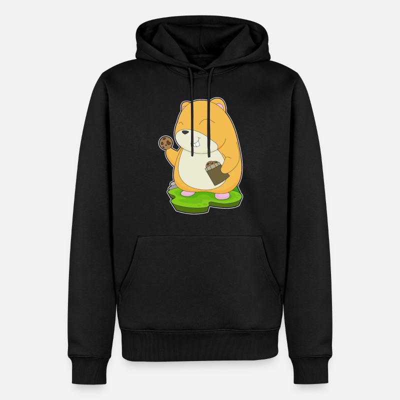 Biscuits pour hamsters - Sweat à capuche Premium bio Homme - noir